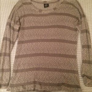 Bobeau gray and white loose knit sweater